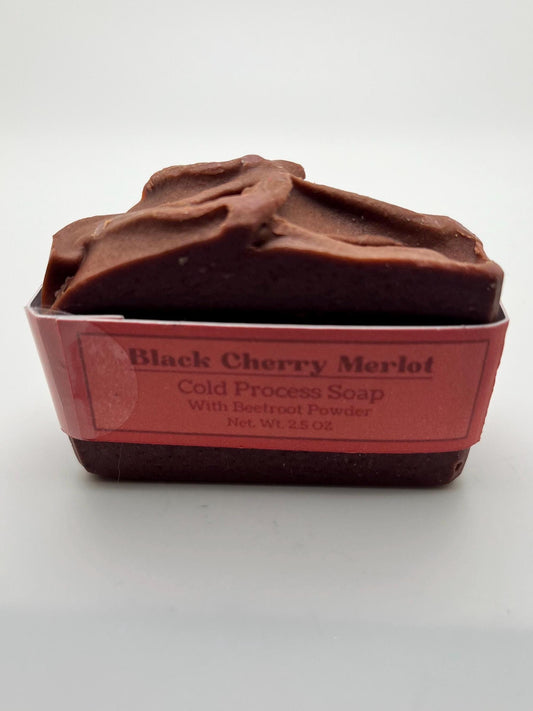 Black Cherry Merlot Cold Process Soap with Beetroot Powder