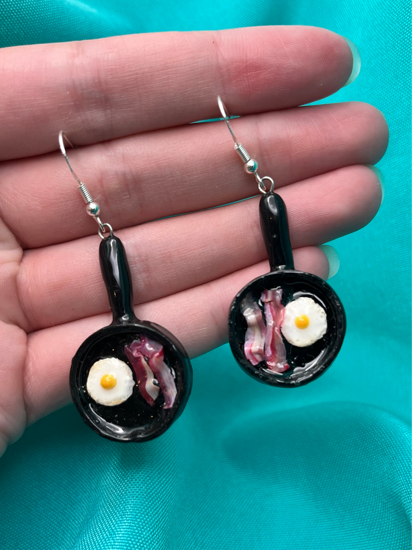 Bacon and Egg Skillet Earrings
