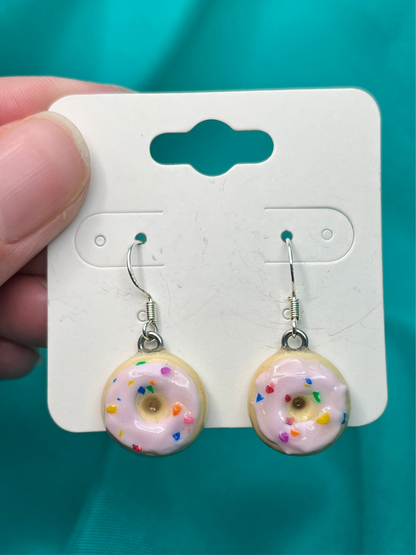 Polymer clay donut earrings cute food earrings