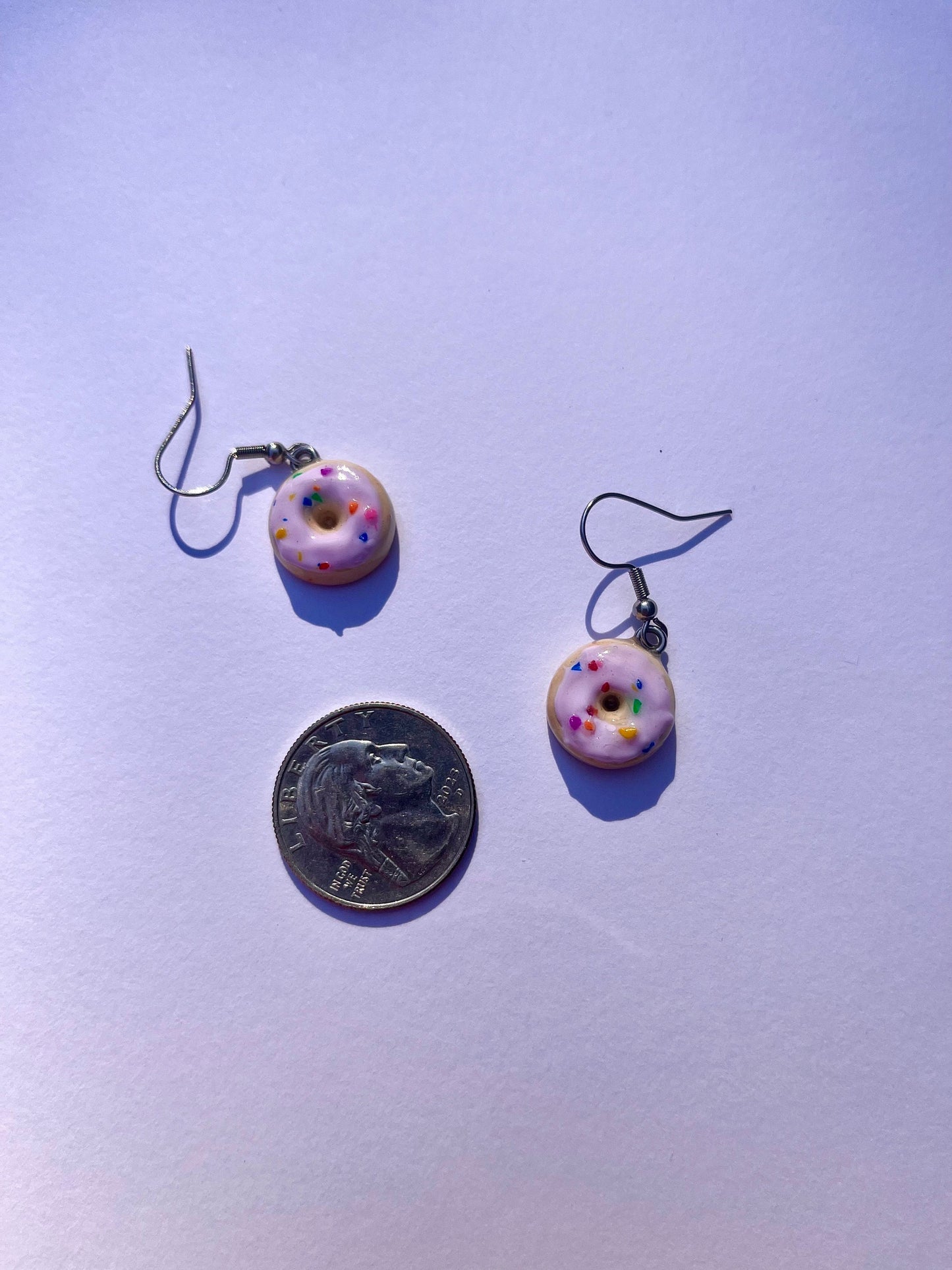 Polymer clay donut earrings cute food earrings