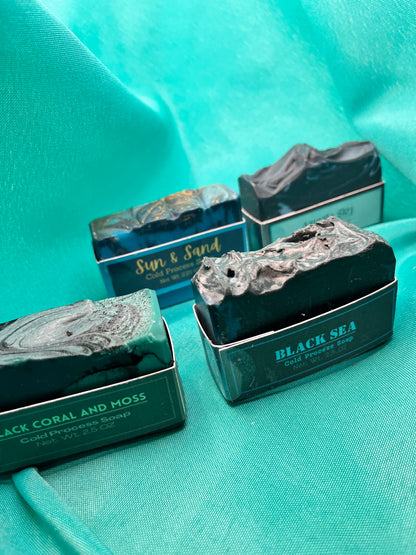 Deep Blue Soap Collection, 4 Half-Size Bars