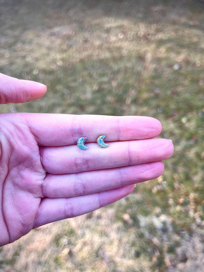 Micro Cloud, Moon and Stars Stud Trio