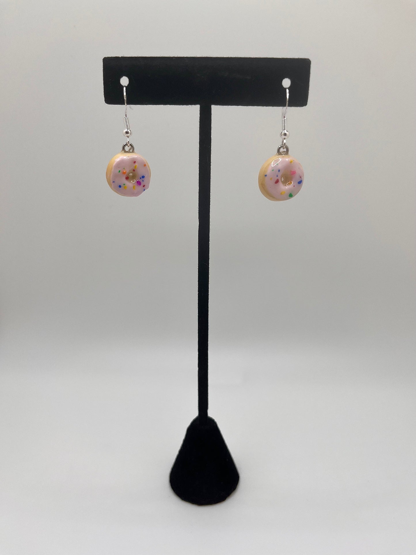 Polymer clay donut earrings cute food earrings