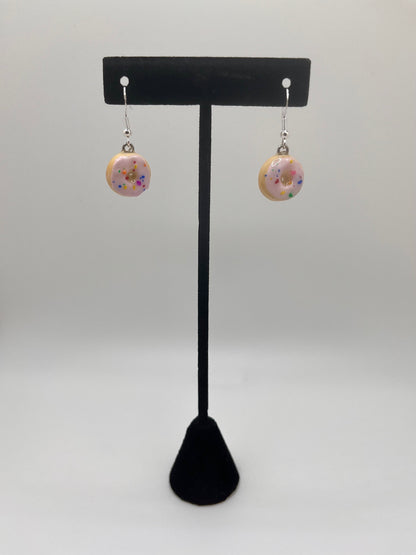 Polymer clay donut earrings cute food earrings