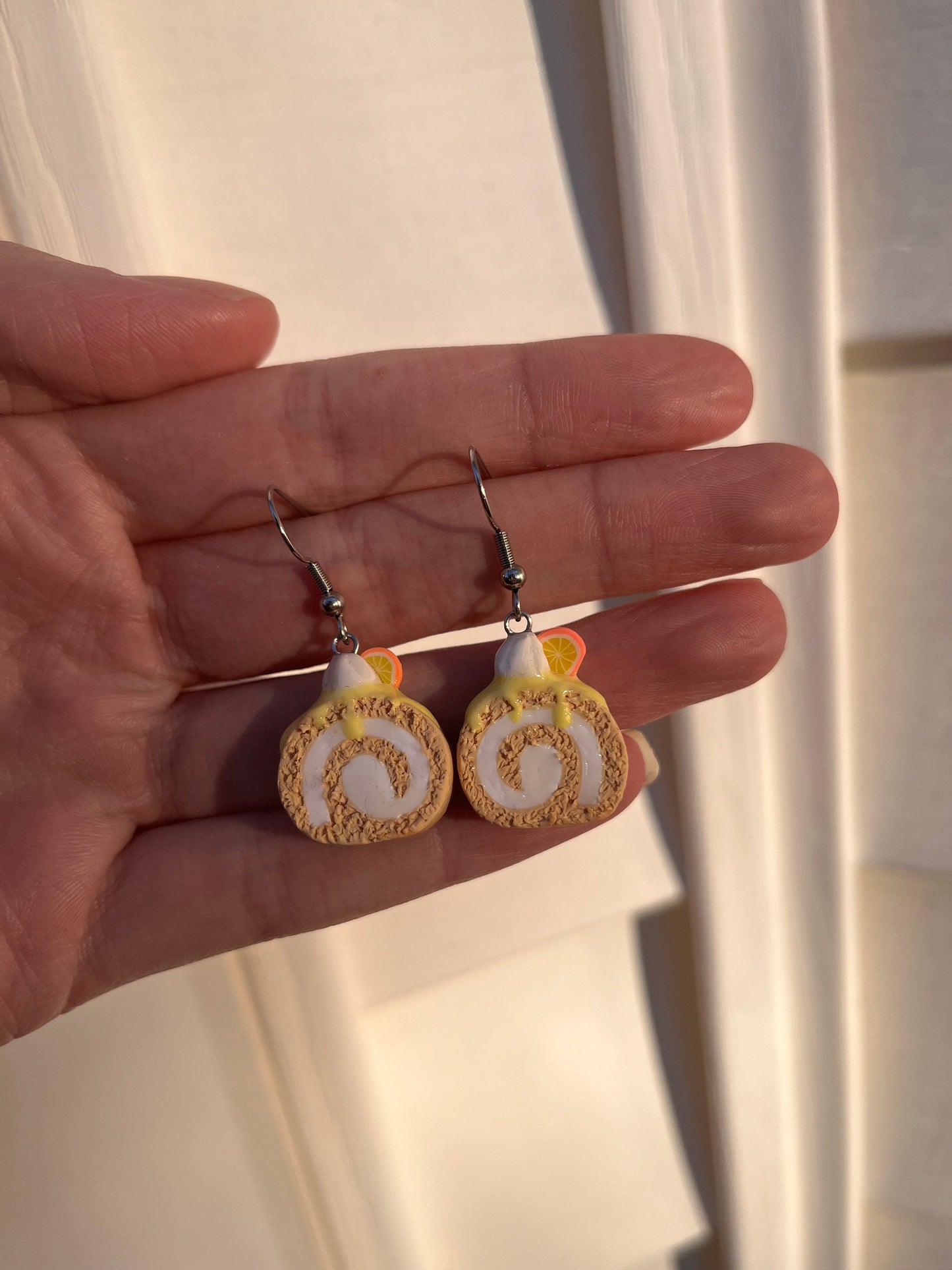 Lemon Cake Roll Earrings