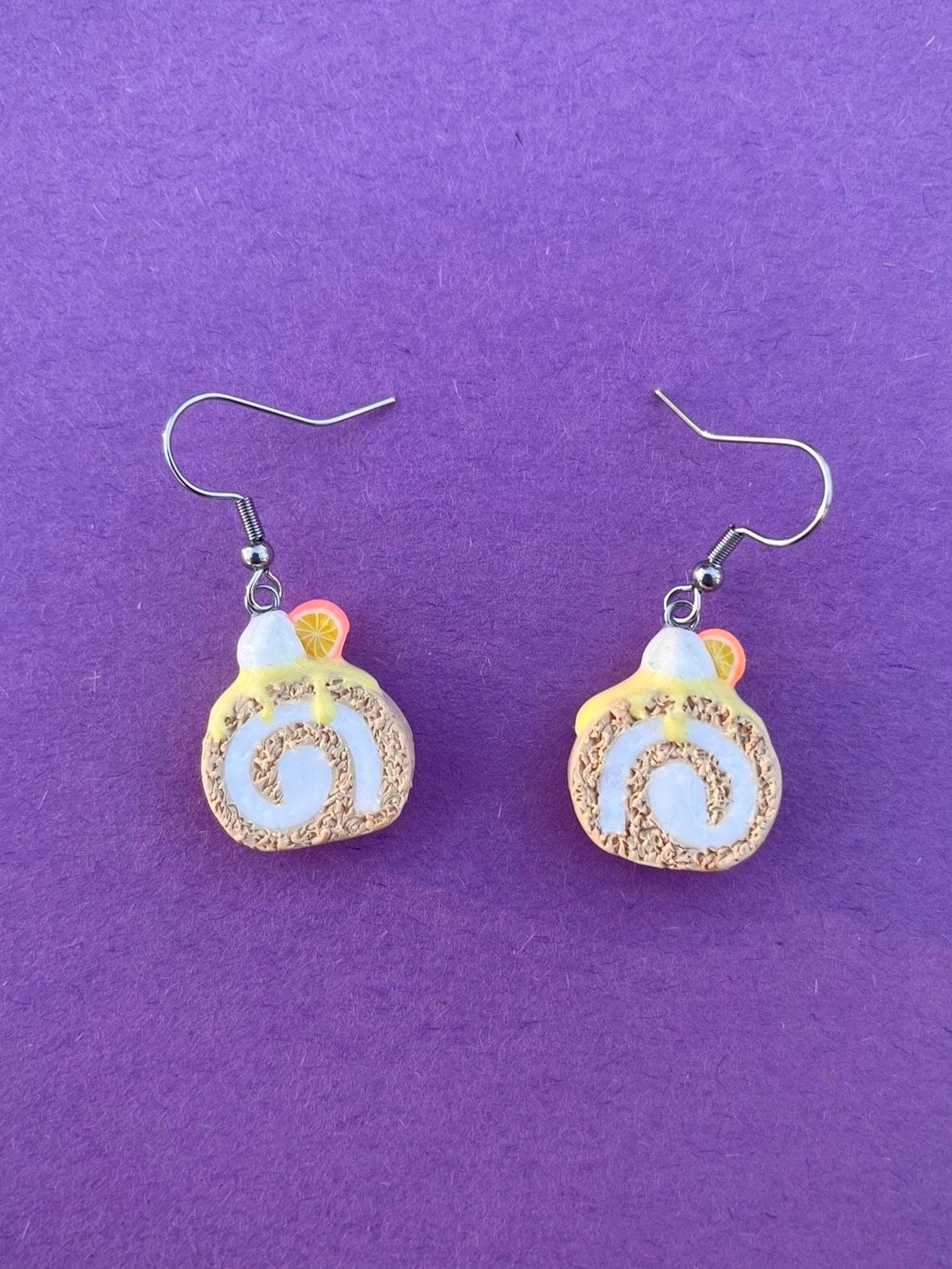 Lemon Cake Roll Earrings