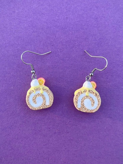 Lemon Cake Roll Earrings