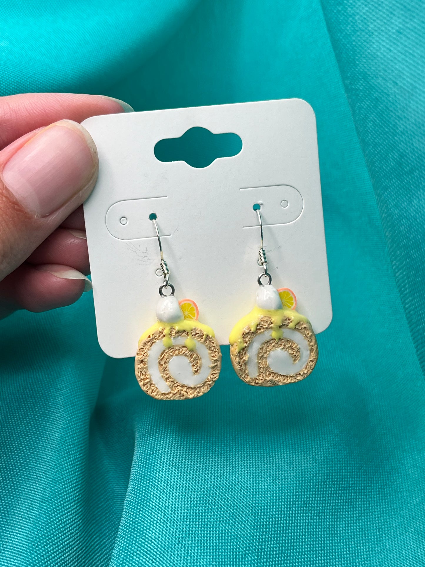 Lemon Cake Roll Earrings