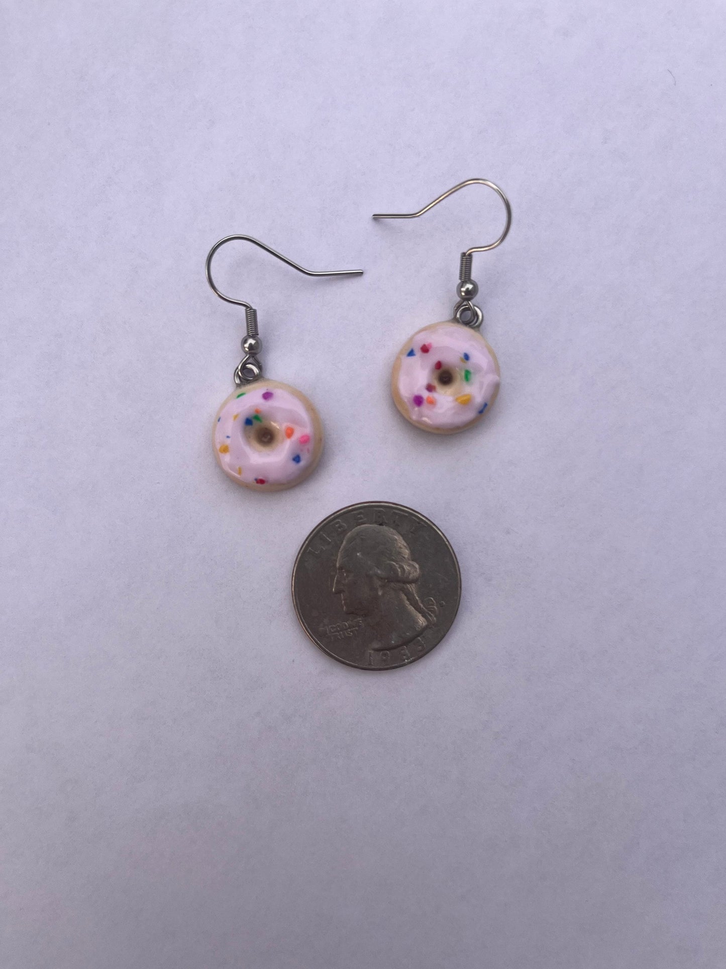 Polymer clay donut earrings cute food earrings