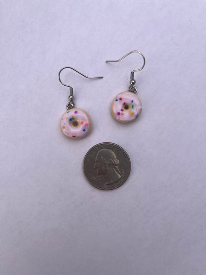 Polymer clay donut earrings cute food earrings