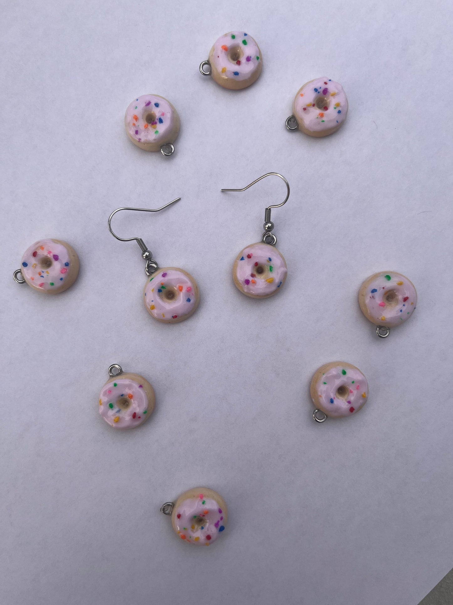 Polymer clay donut earrings cute food earrings