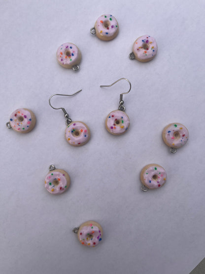Polymer clay donut earrings cute food earrings