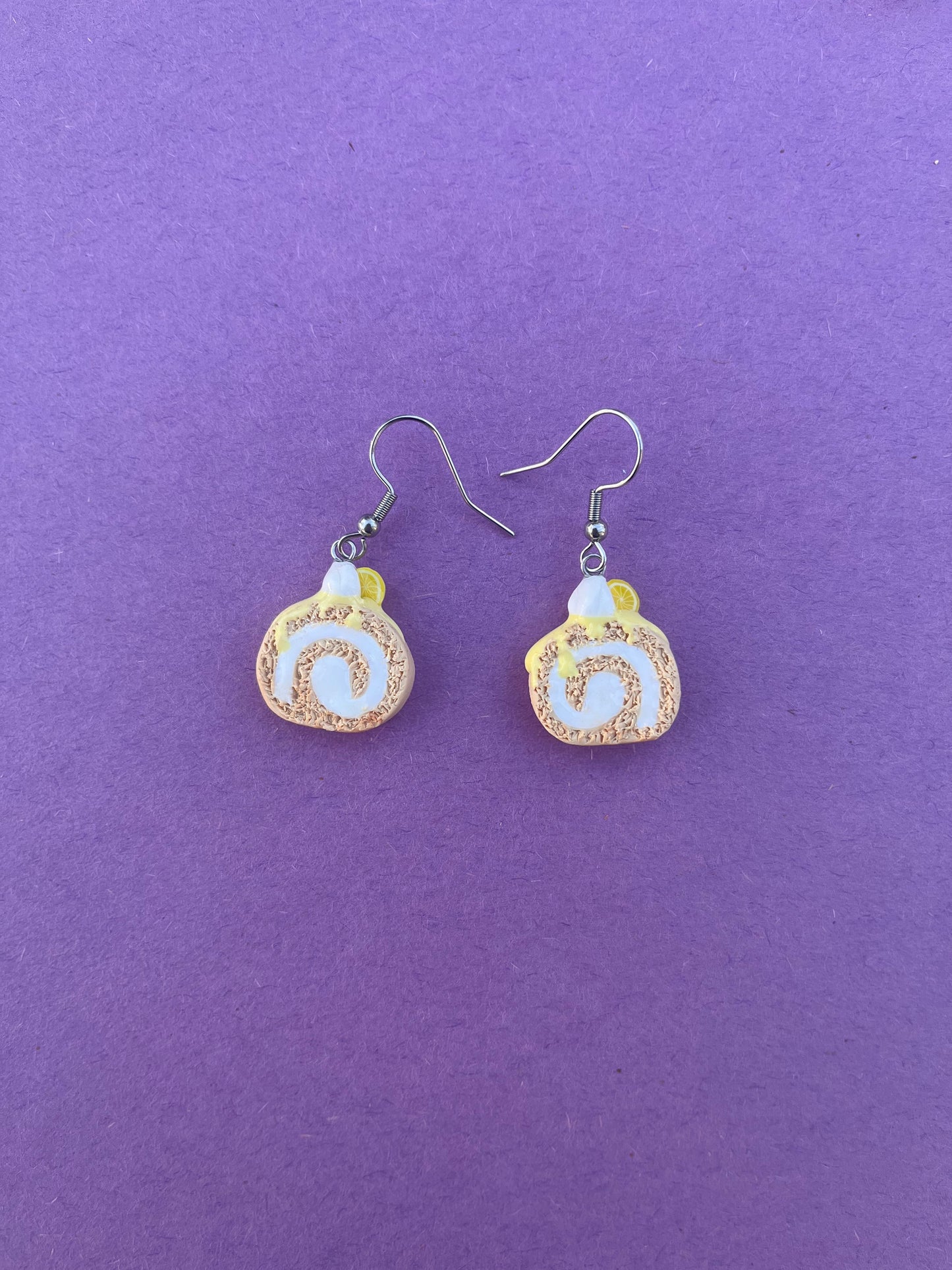 Lemon Cake Roll Earrings
