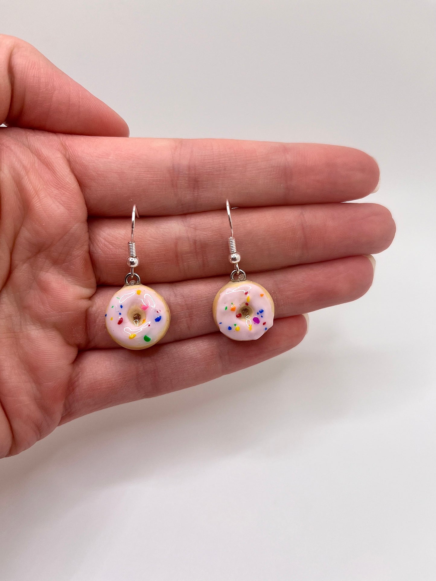 Polymer clay donut earrings cute food earrings