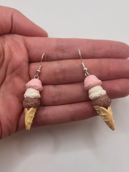 Neapolitan Ice Cream Earrings