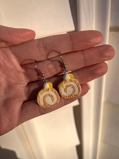 Lemon Cake Roll Earrings