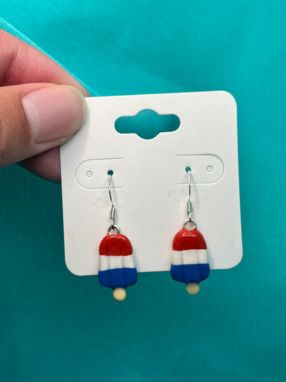 Red, White and Blue Popsicle Earrings