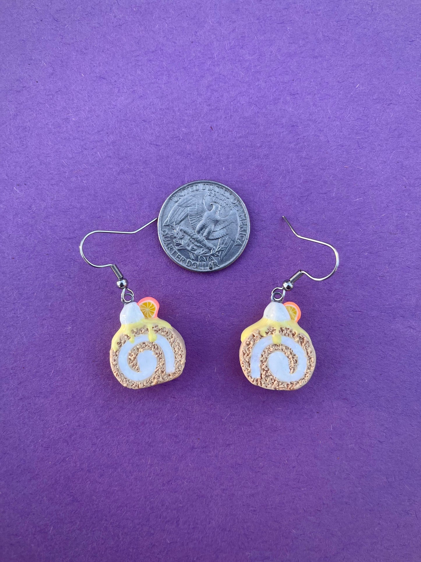 Lemon Cake Roll Earrings