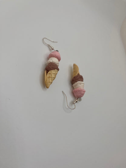 Neapolitan Ice Cream Earrings