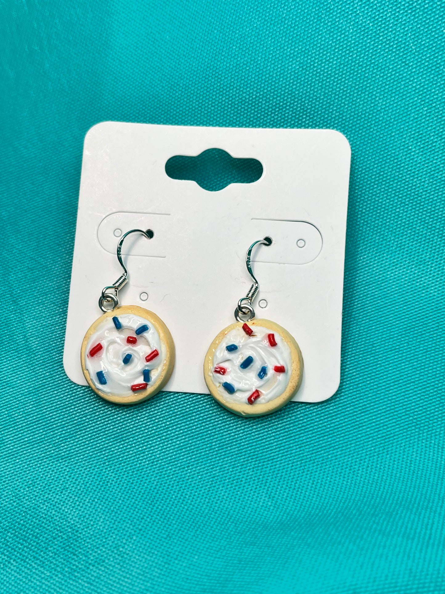 Red, White and Blue Sugar Cookie Earrings
