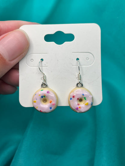 Polymer clay donut earrings cute food earrings
