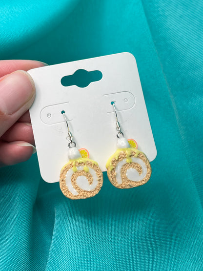 Lemon Cake Roll Earrings