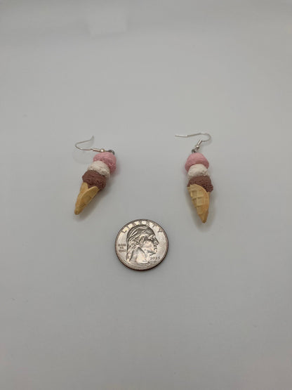 Neapolitan Ice Cream Earrings