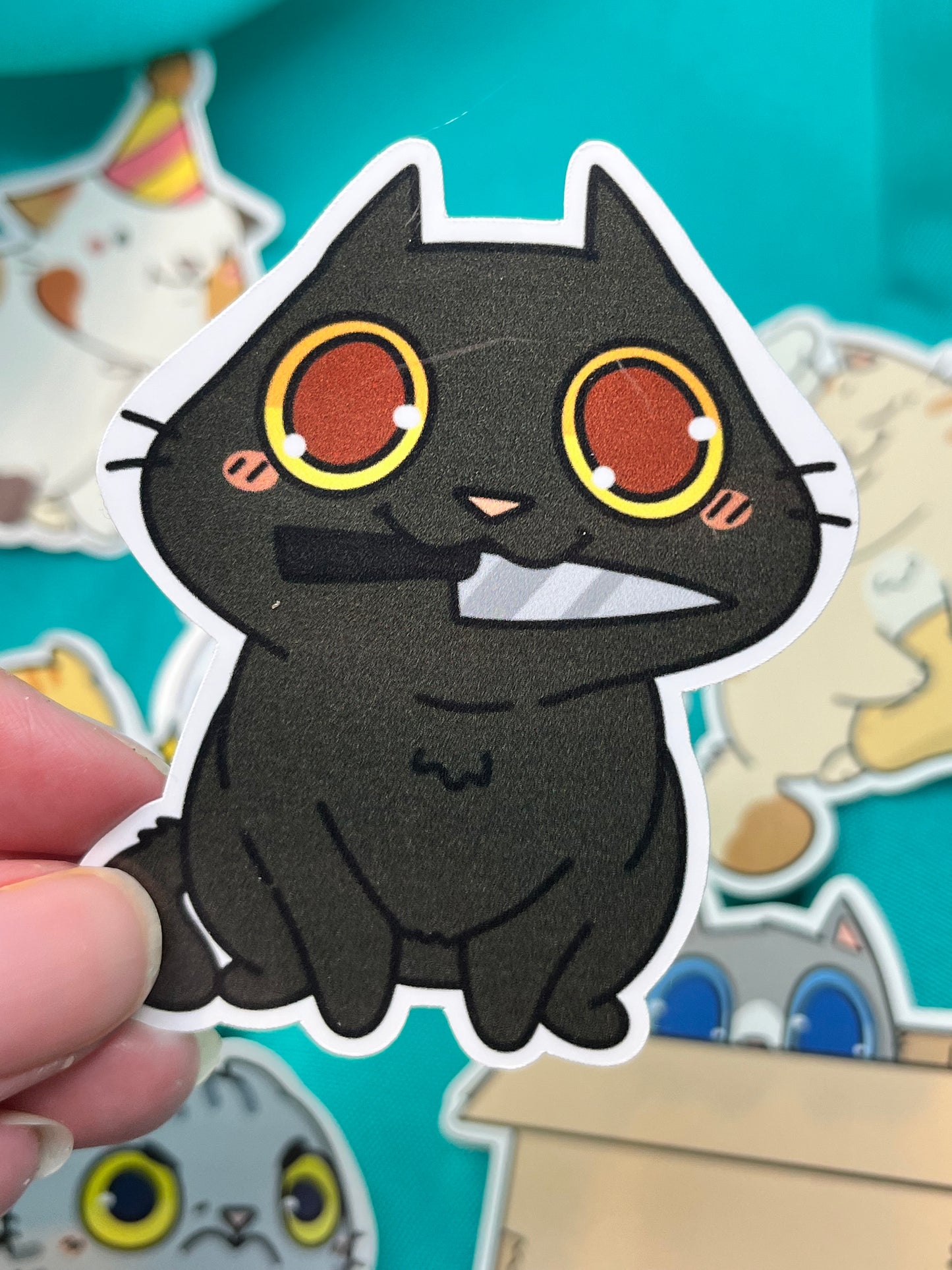 Knife Cat Sticker