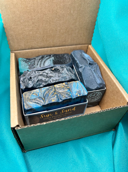 Deep Blue Soap Collection, 4 Half-Size Bars