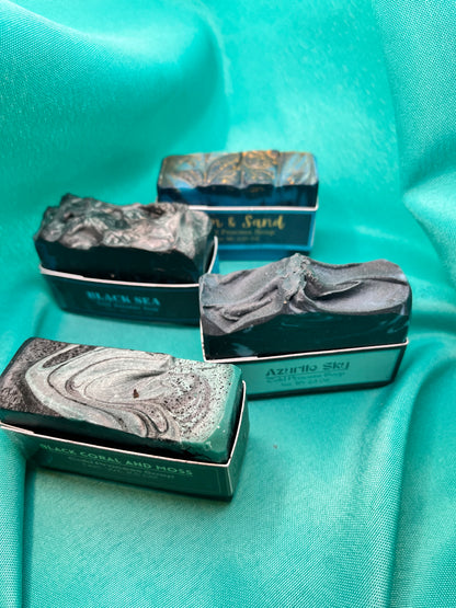 Deep Blue Soap Collection, 4 Half-Size Bars
