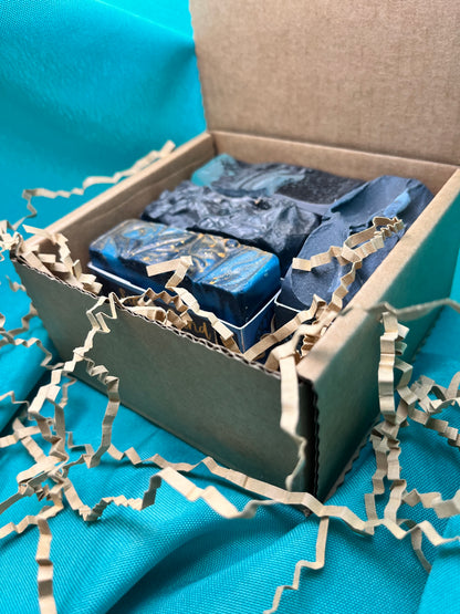Deep Blue Soap Collection, 4 Half-Size Bars