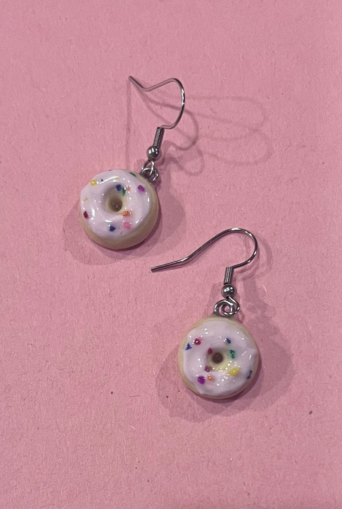 Polymer clay donut earrings cute food earrings