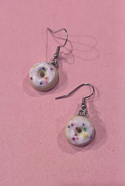 Polymer clay donut earrings cute food earrings
