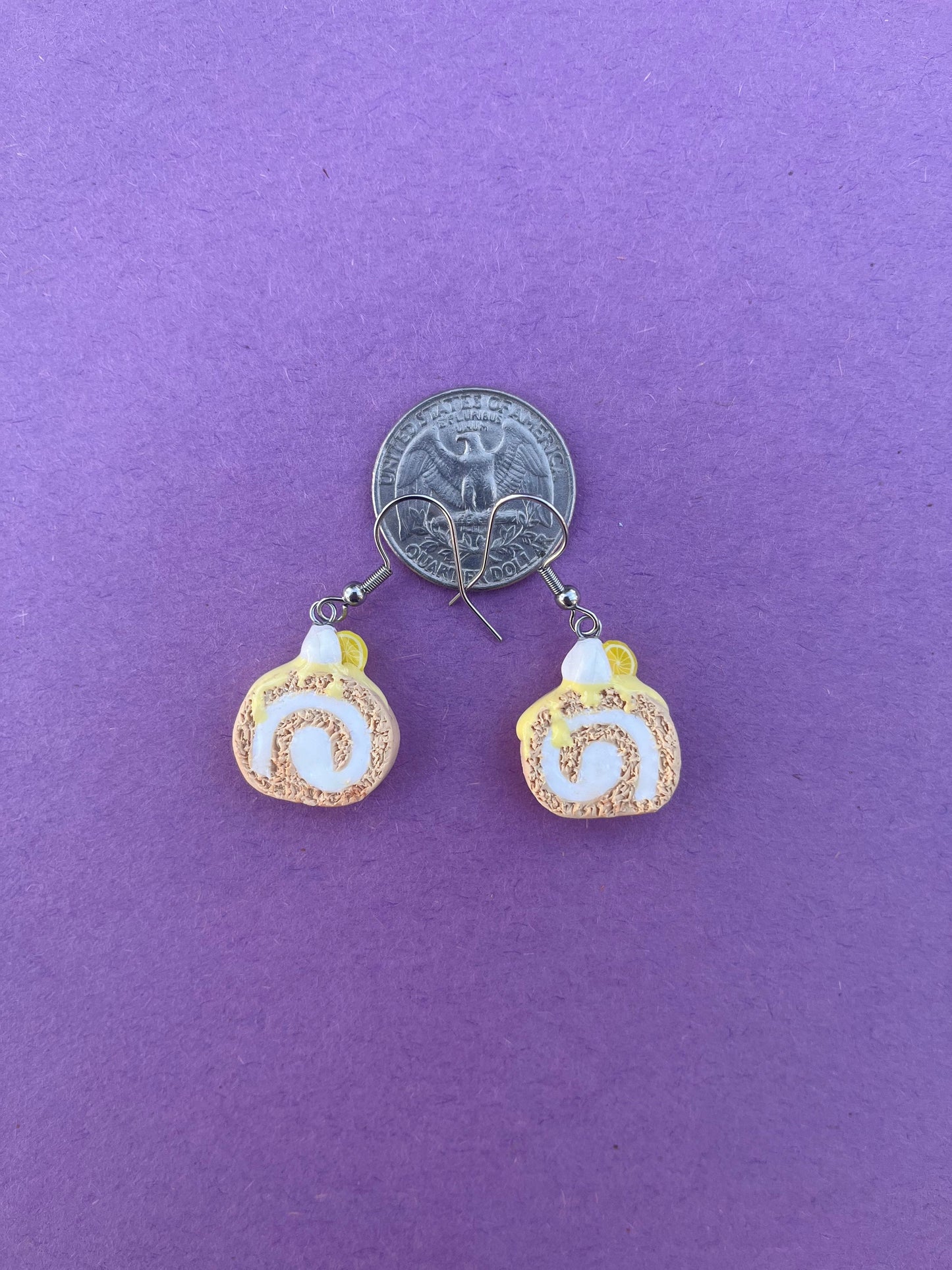 Lemon Cake Roll Earrings