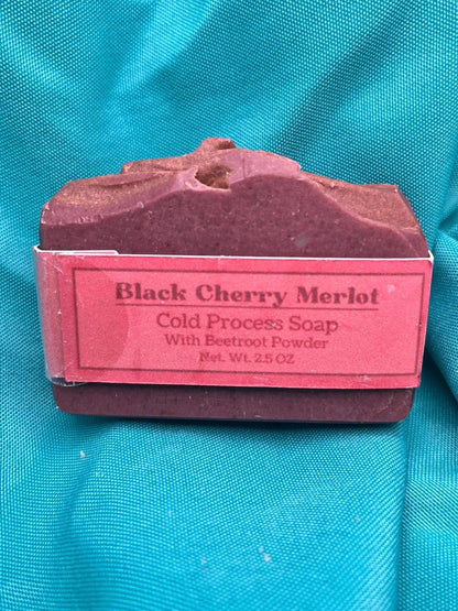 Black Cherry Merlot Cold Process Soap with Beetroot Powder