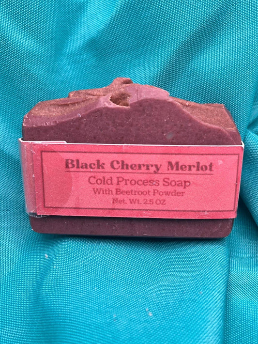 Black Cherry Merlot Cold Process Soap with Beetroot Powder